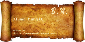 Blumm Margit névjegykártya
